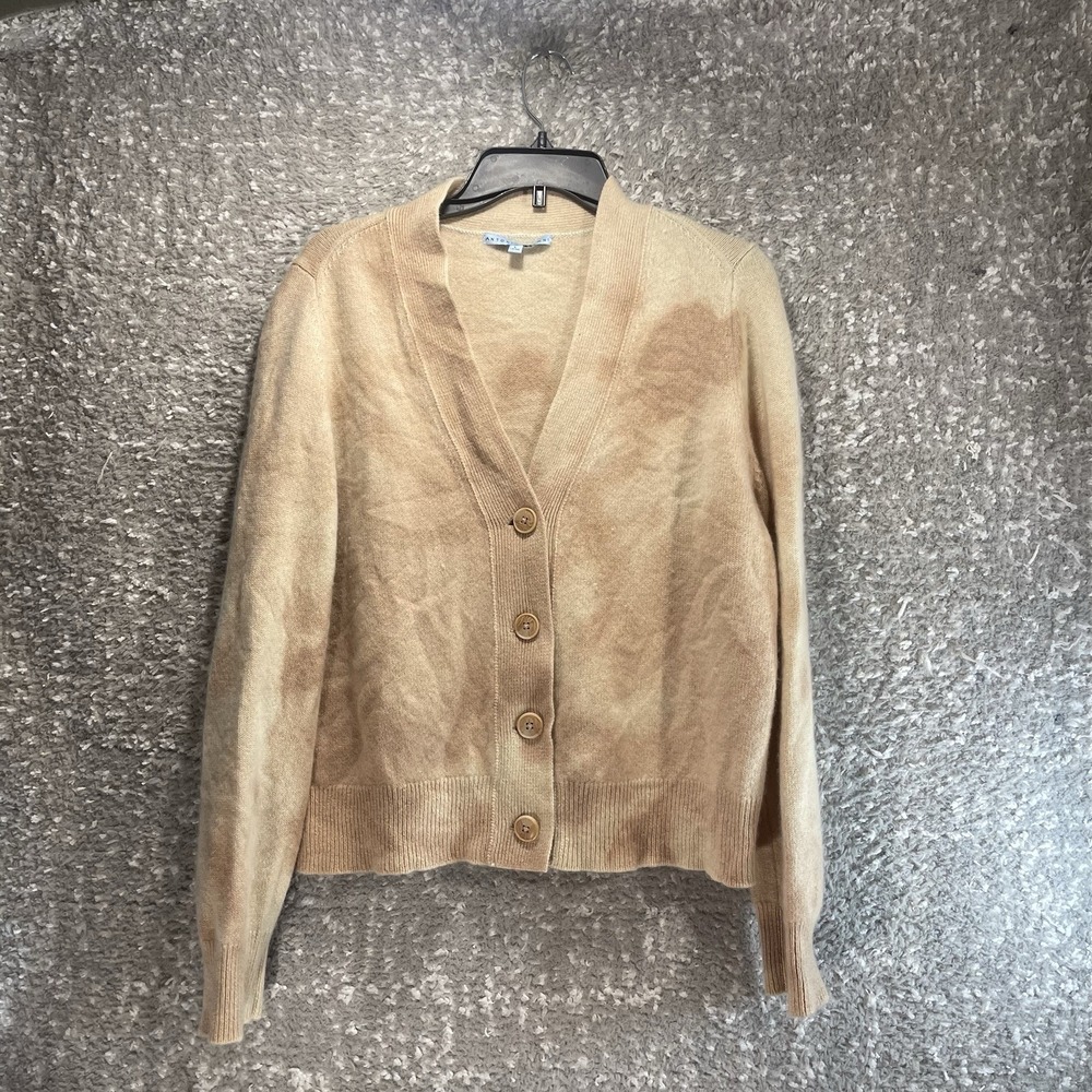 Antonio Melani Cashmere Tie Dye Cardigan Sweater L Preppy Academia Peasant Soft